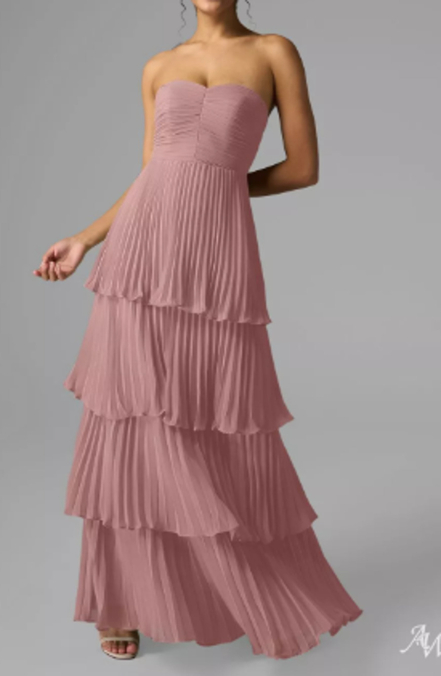AW BRIDAL 8 M dusty rose Bryn bridesmaid wedding guest maxi dress NEW B59